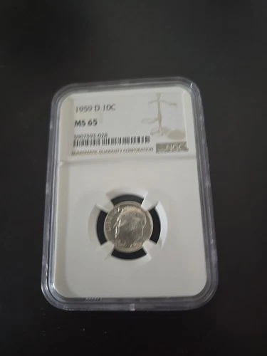NGC 1959-D MS 65 Silver 90% Roosevelt Dime Blast White Undergrade Priced 2 Sell!