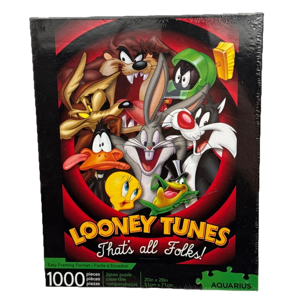 Puzzle LOONEY TUNES That’s All Folks 1000 PC NUEVO SELLADO 65-253 AQUARIUS 20”x28” Foto 2 de 4