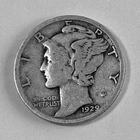 1929-P MERCURY DIME VINTAGE COLLECTABLE