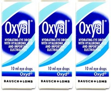 Oxyal Lubrication Eye Drops 10ml x3 Dry Eye Relief