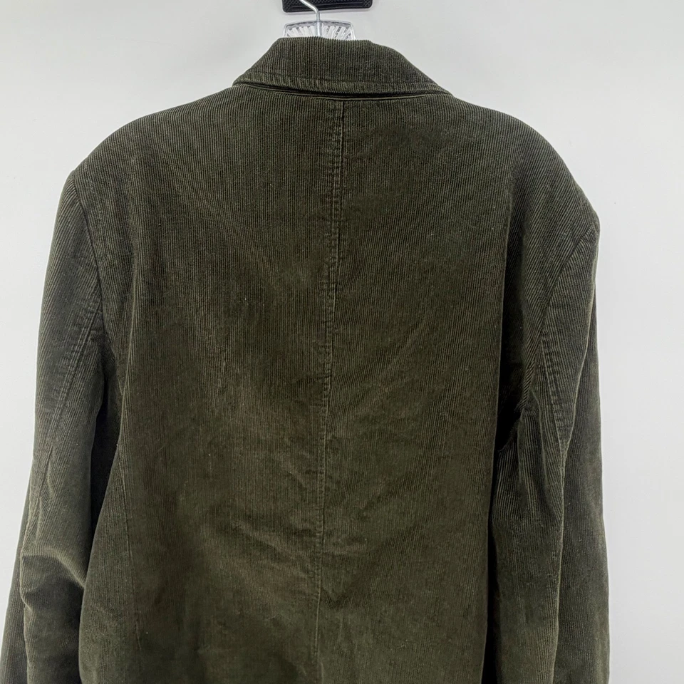 LLBean мужской оливковый зеленый вельветовый блейзер куртка с подкладкой клетку размер 40 высокий - Изображение 4 из 4