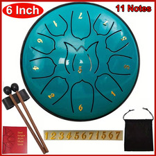 Steel Tongue Drum 11 Notes 6 Inch Rain Drum with Bag Meditation Yoga Steel Drum