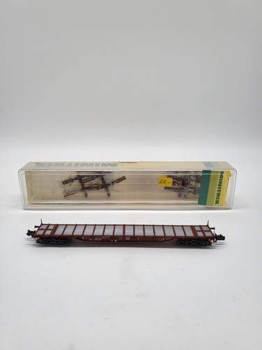 Minitrix Spur N 13295 Güterwagen Flachwagen mit Rungen in OVP | Condition: Gebraucht