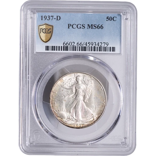 1937-D 50c Walking Liberty Half Dollar ~ PCGS MS66