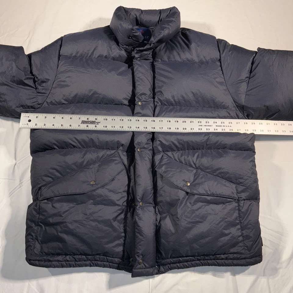 Vintage 90s Moncler Goose Down Puffer Jacket Navy Blue Size 7 - Image 3 of 4