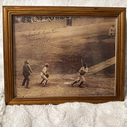 Babe Ruth 60th Homerun, framed, AUTOGRAPHED