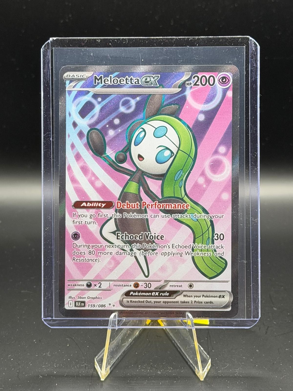 Meloetta ex 159/086 Holo Ultra Rare Black Bolt Pokemon Near Mint