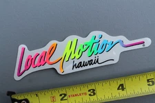 LOCAL MOTION Hawaii Surfboard Neon Rainbow Fade 80s LM1A Vintage Surfing STICKER