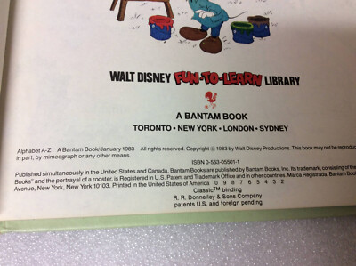 Walt Disney Fun-To-Learn Library, Volume 1, Alphabet A-Z, 1983