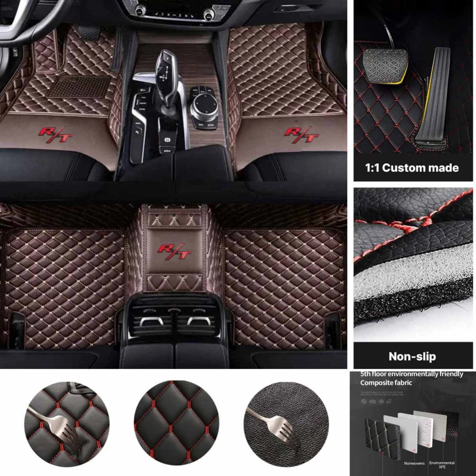 Alfombrillas de cuero impermeables aptas para Dodge Charger Challenger RT 2006-2024 Foto 4 de 4