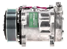 82002069 A/C Compressor 12V SD7H15 8 Poly Clutch Fits Kenworth New Holland