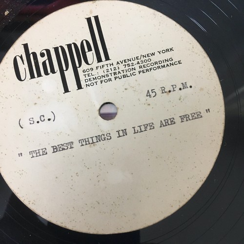 SAM COOKE 10' onesided Chappell ACETATE 45 rpm:THE BEST THINGS IN LIFE ARE FREE