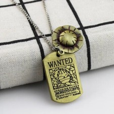 Anime One Piece Carved Bronze Metal Necklace Pendant - Luffy