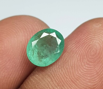 1Natural Emerald Oval Cut Carat Rich Green Eye Clean Emerald Loose  Gemstone