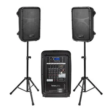 Knox Gear 8 In Active Loudspeakers Combo Set USB SD Bluetooth PRO Audio