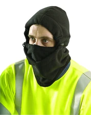 2 PACK - OCCUNOMIX ADJUSTABLE FULL FACE CAP -POLYESTER FLEECE - BLACK - 1080-068