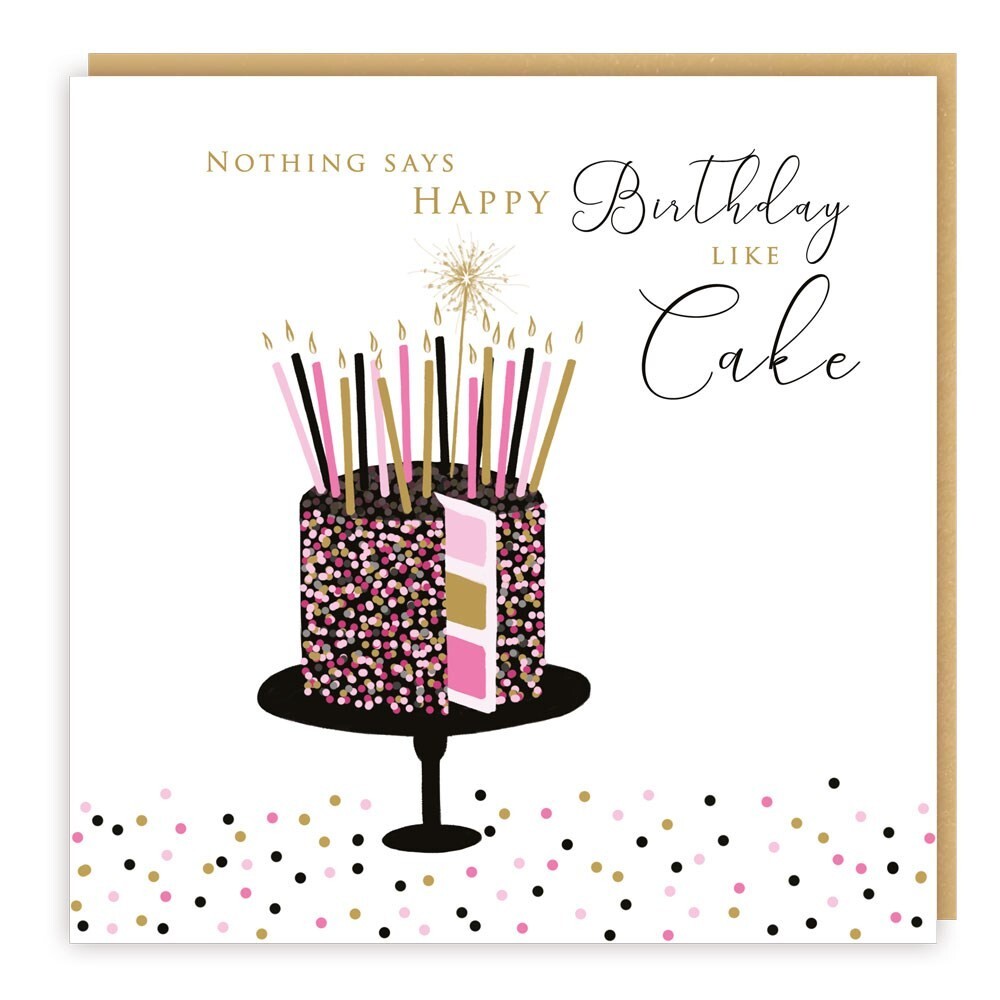 Luxury Birthday Cake Card - Colourful Vibrant Birthday Card Printed in UK