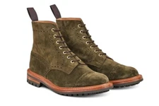 Made In UK - 10 US (9 UK ) - Trickers -  Boots  -SUEDE - Green - Value