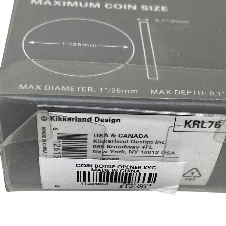 Llavero para monedas abrebotellas cuero negro, nuevo en caja Foto 3 de 3