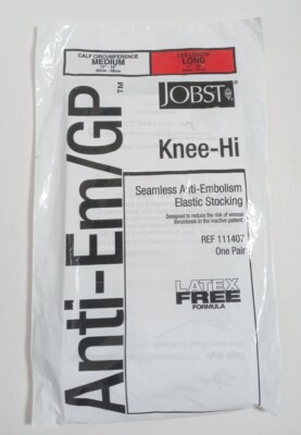Jobst Seamless Anti-Embolism Elastic Stocking M 17-20'' Long Knee-Hi 111407 New