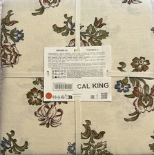 Zara Home Botanical Cotton/ Linen Cal King Duvet Cover Fall New