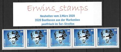 Prophila Collection Briefmarken: BRD Ludwig Van Beethoven 2020 – Postfrisch, Selbstklebend, Komplettausgabe 3520 (MNH)