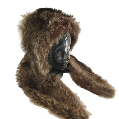 50s Fox Fur Brown hat 1980s Fox Trimmed Winter Hat main image 4
