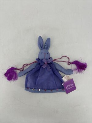 RARE Adorable Fabric Easter Bunny Gift Bag Accessorize by Marcel Schurman Purple