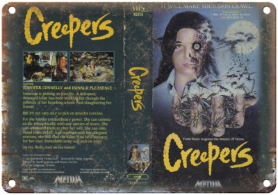 Creepers Media Video VHS Box Art 12'' x 9'' Reproduction Metal Sign V21
