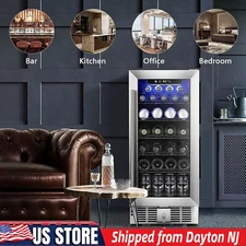 2.9 Cu.Ft Beverage Refrigerator Wine Cooler Transparent Glass from Dayton NJ