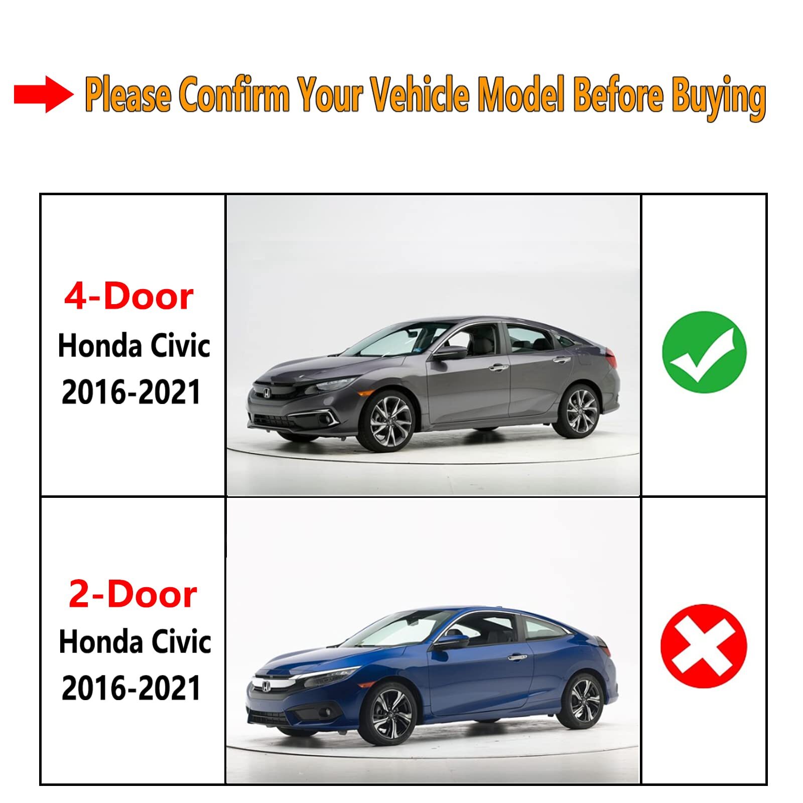 4Pcs Weatherstrip Window Moulding Trim Seal Belt Compatible with 2016-2021 Ho...