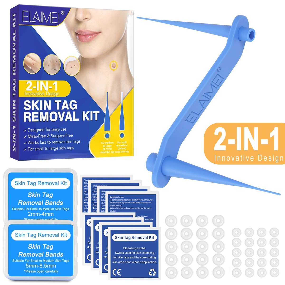 2in1 Micro Skin Tag Remover tool Kit Painless Wart Acne Skin Tags