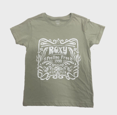 Roxy Women's Short Sleeve T-Shirt Juniors Feeling Free Green Size