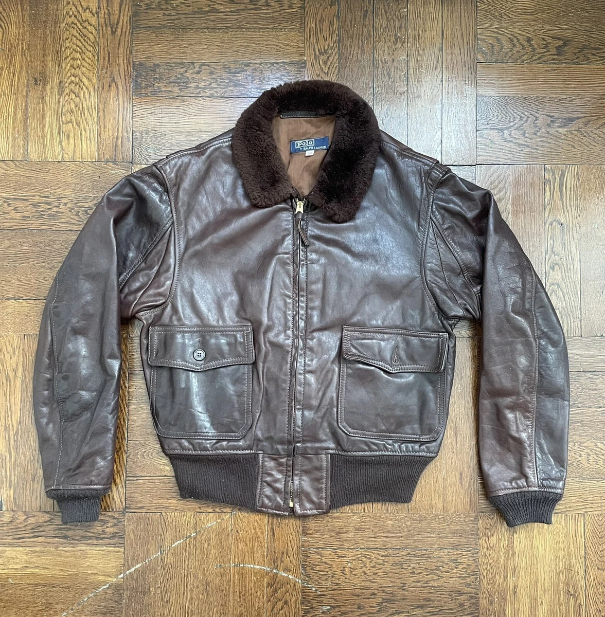 Vintage Polo Ralph Lauren G-1 Flight Jacket / Leather Bomber | eBay