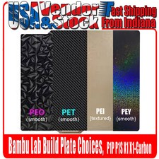 Build Plate Bambu Lab 257X257Mm Spring Steel, Pei, Pet, Ped Surface Choice