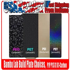 Build Plate Bambu Lab 257X257Mm Spring Steel, Pei, Pet, Ped Surface Choice