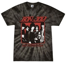 Jon Bon Jovi 1987 World Tour Tie-Dye T-Shirt Rock Band Youth Adult Cotton Tee