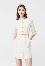 NEW MANGO (ZARA Group) BEIGE SHIRT DRESS Size EUR L USA 8