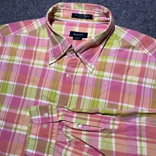 GANT Shirt Mens XL Princeton Oxford Plaid Long Sleeve Button Down Colorful Prep