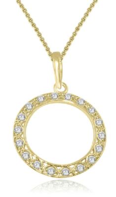 SI1 G 0.50 Ct Natural Diamond Circle Pendant Necklace Pave Set 14K Yellow Gold