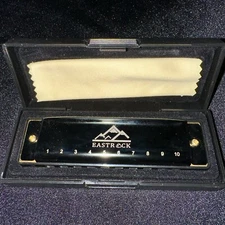 EastRock 10-Hole C Key Blues Harmonica with Case Diatonic Mouth Organ