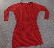 Michael Kors Dress Medium red striped womens striped rayon stretch A-line