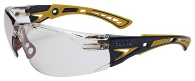 Bolle Safety Rush+ Safety Glasses, Yellow & Black Frame, Light Amber Lenses