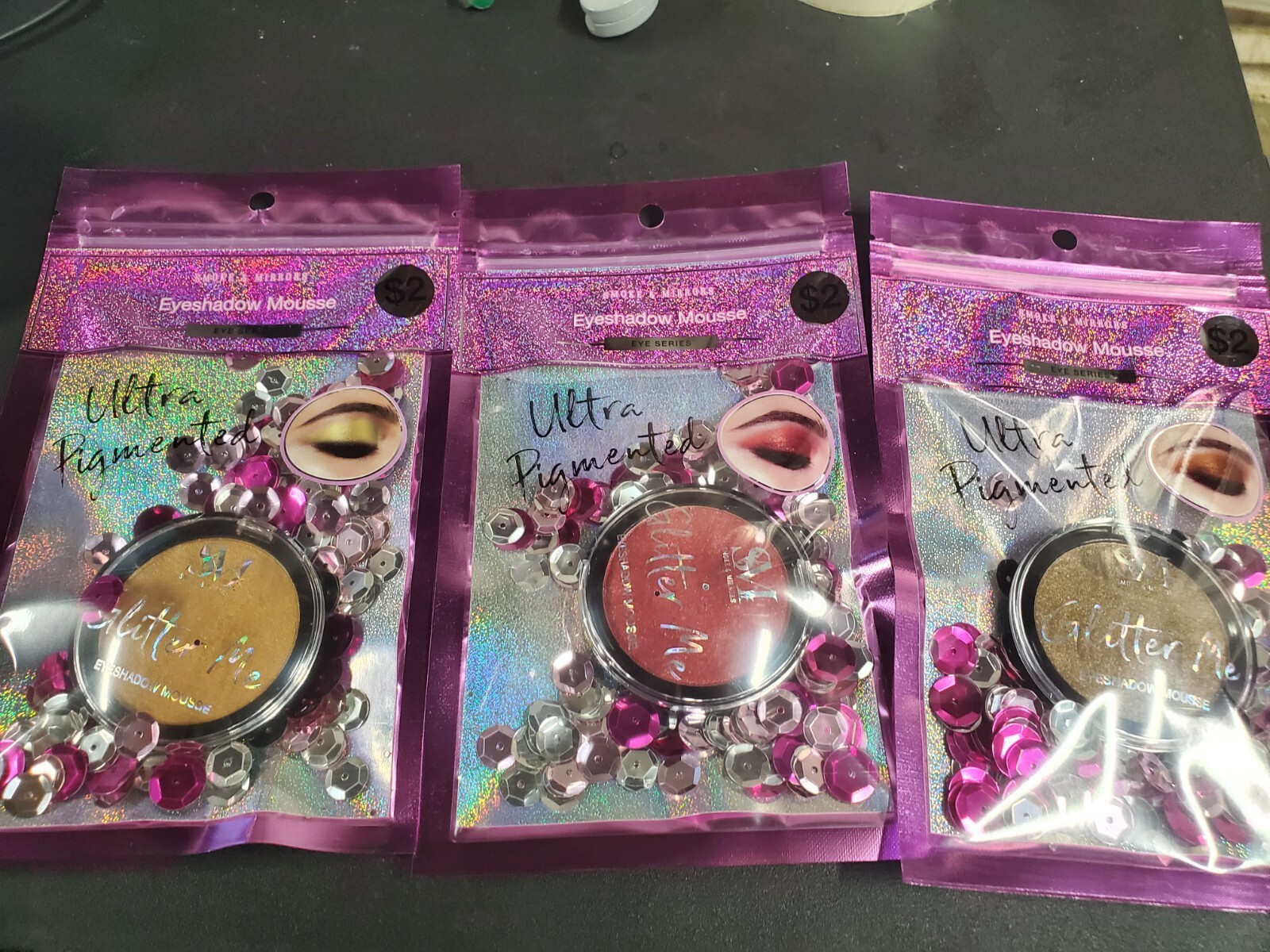 3 Assorted Ultra Pigmented Eyeshadow Mousse (3 Colors) Glitter Me eBay