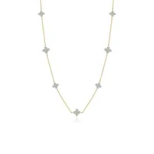 BRAND NEW LAFONN 14k Yellow Gold Plated Trillium Station Necklace N0355CLG18