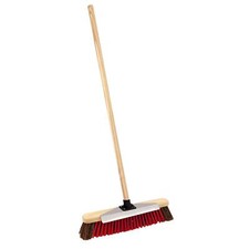 Charles Bentley Outdoor Broom with Scraper 16" Natural Bassine