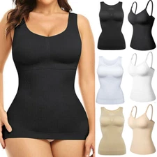 Compression Tank Tops with Built-in Bra Women Tummy Control Camisole Shaper Vest