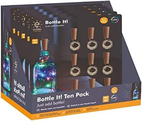 10 Pack Bottle Fairy String Lights Battery Cork Shaped Christmas Wedding Party - Picture 3 of 17