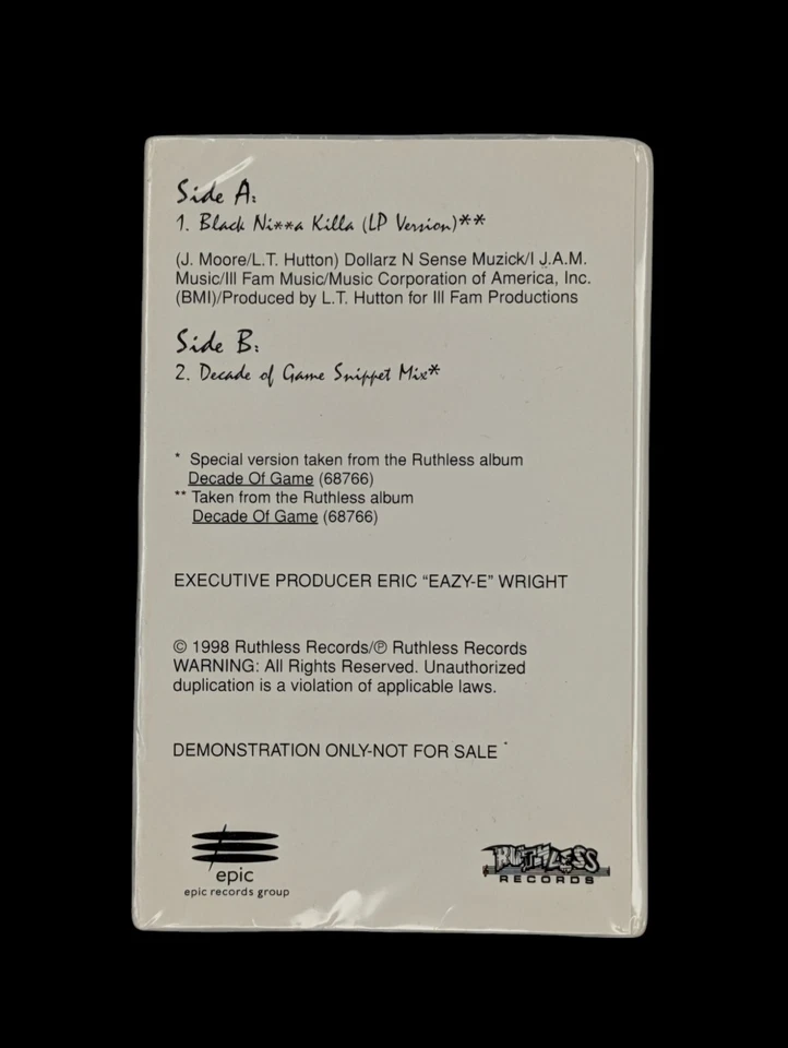 SEALED, Eazy-E – Black Ni**a Killa EAT 6503, Audio Cassette, Promo, US, 1998 - Image 2 of 4