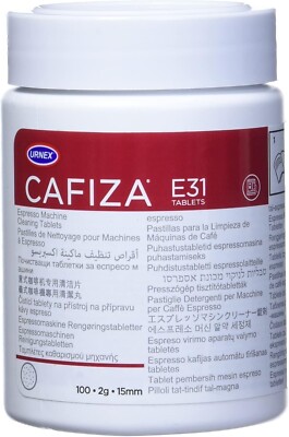Urnex E31 Cafiza Reinigungstabletten Für Espressomaschinen, Packung 100 Stk., 2g